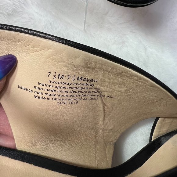 Black NINE WEST Women's Ombray Leather Dress Pump - Size 7.5 - Picture 8 of 15